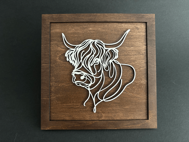 Highland Cow Line Art