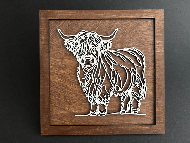 Highland Cow Line Art