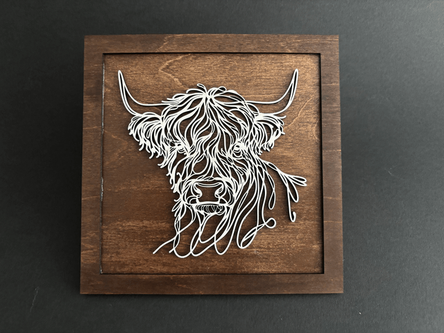 Highland Cow Line Art