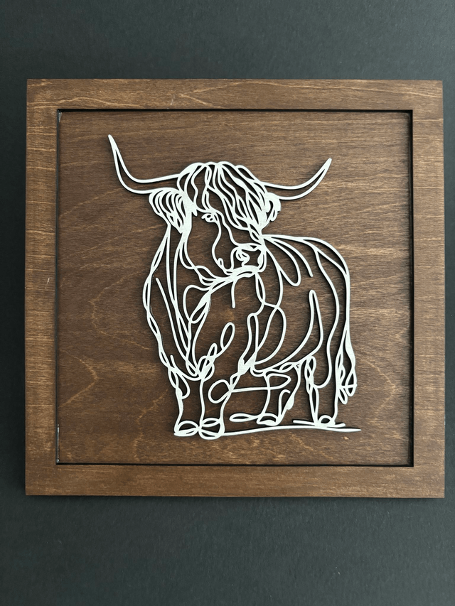 Highland Cow Line Art